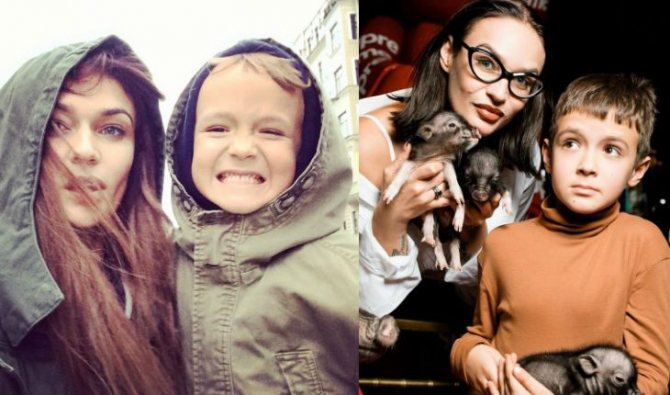 Алена Водонаева с сыном Богданом