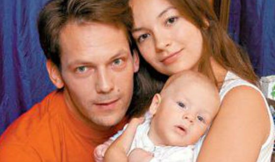 Ольга Павловец с первым мужем и сыном Прохором